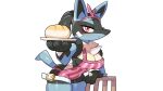  2022 anthro apron black_body blue_body blue_ears breasts cleavage clothed clothing drunk_oak female generation_4_pokemon hi_res lucario nintendo pokemon pokemon_(species) solo video_games 