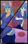  anthro breast_grab breasts clothed clothing comic fur fur_growth growth hand_on_breast hi_res human lagomorph leporid male mammal rabbit roxythefoxy solo transformation 