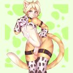  animal_print bell bell_collar belt bovid bovine bulge butt cattle clothing collar cosplay cow_costume cow_print domestic_cat felid feline felis gimnie girly hi_res lewd_(disambiguation) looking_at_viewer mammal milk milk_container panties smile smiling_at_viewer sora_(tehkey) stripes underwear 