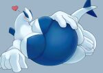 &lt;3 2022 absurd_res ambiguous_gender anthro arm_support bedroom_eyes belly big_belly big_breasts big_hands biped blue_body blush breasts digital_drawing_(artwork) digital_media_(artwork) double_chin feet generation_2_pokemon green_eyes grey_background hand_on_hip hand_on_stomach hi_res huge_belly huge_breasts legendary_pokemon looking_at_viewer lounging lugia lying male_(lore) multicolored_body narrowed_eyes nintendo nude obese obese_ambiguous obese_anthro on_side overweight overweight_ambiguous overweight_anthro pokemon pokemon_(species) seductive simple_background smile smiling_at_viewer solo tail two_tone_body white_body xeniyy
