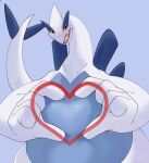 &lt;3 2022 absurd_res ambiguous_gender anthro belly belly_squish big_belly big_hands biped blue_background blue_belly blue_body blush digital_drawing_(artwork) digital_media_(artwork) fangs front_view generation_2_pokemon gesture hand_heart hi_res kiriban legendary_pokemon looking_at_viewer lugia multicolored_body nintendo open_mouth open_smile overweight overweight_ambiguous overweight_anthro pokemon pokemon_(species) portrait purple_eyes semi-anthro simple_background smile solo squish tail teeth thanking three-quarter_portrait two_tone_body white_body xeniyy