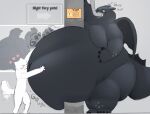 &lt;3 2022 anthro belly big_belly blush chunkyfunkys dragon dreamworks drinking duo feeding feeding_tube hi_res how_to_train_your_dragon huge_belly male mammal medical_instrument milk moobs morbidly_obese night_fury obese overweight rumbling_stomach scalie scientific_instrument size_difference solo standing swallowing touching_belly warning_sign western_dragon