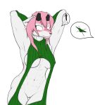 anonymous_artist anthro clothing female genitals grinion_(species) offscreen_character pussy rire_(character) solo virgin_destroyer_sweater wardrobe_malfunction