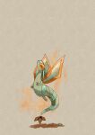  animal_focus artist_name aura claws colored_skin commentary_request flygon flying green_skin grey_background highres no_humans pokemon pokemon_(creature) sand shadow simple_background tail twitter_username wings zozozoshion 