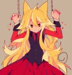  1girl animal_ears blonde_hair funamusea long_hair looking_at_viewer moge-ko mogeko_castle red_skirt sakiroll skirt solo very_long_hair waistcoat 