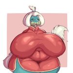 1:1 2024 anthro belly big_belly big_breasts border breasts chubby_belly clothing colored curvy_figure deep_navel digital_media_(artwork) dragon drampa eyebrows eyes_closed eyewear female generation_7_pokemon glasses hair hi_res huge_breasts hyper hyper_breasts lightmizano mature_anthro mature_female navel navel_outline nintendo nipple_outline open_mouth pink_background pokemon pokemon_(species) red_clothing red_topwear shaded signature simple_background slightly_chubby slightly_chubby_female smile solo tan_eyebrows teal_body teal_hairband thick_thighs tight_clothing topwear voluptuous voluptuous_female white_arms white_border white_hair wide_hips
