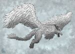 absurd_res broodmother concept_art dragon feathered_dragon feathers female feral flying grey_eyes hi_res raphi secrets_of_uncrom solo uncrom visha white_body white_feathers yenocwolf