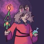 1:1 absurd_res anthro clothed clothing digital_media_(artwork) female fur hair hi_res lagomorph leporid mammal potion rabbit shaded simple_background solo thegunkster wand