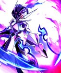  blade bright_pupils ceruledge commentary_request eye_trail fire legs_apart light_trail mochopaccho no_humans pokemon pokemon_(creature) purple_eyes purple_fire solo twitter_username white_background white_pupils 