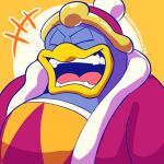 1:1 2024 abstract_background anthro avian beak bird clothing damadama72 detailed eyes_closed glistening glistening_clothing glistening_hat glistening_headgear glistening_headwear happy hat headgear headwear king king_dedede kirby_(series) laugh male motion_lines nintendo open_mouth overweight overweight_anthro overweight_male penguin pink_tongue portrait robe royalty shadow sharp_teeth signature simple_background smile solo teeth tongue toony white_background yellow_background yellow_beak