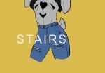  anthro asriel_dreemurr asriel_dreemurr_(god_form) bottomwear bovid caprine clothing denim denim_clothing fur goat hi_res jeans male mammal markings norma_gattes organs pants solo stomach text torn_clothing undertale undertale_(series) video_games white_body white_fur 