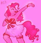  2021 anthro blue_eyes bow_ribbon breasts cleavage clothed clothing digital_drawing_(artwork) digital_media_(artwork) dress dressuptober equid equine female fist friendship_is_magic fully_clothed hasbro hi_res horse junkedart mammal monochrome my_little_pony open_mouth pinkie_pie_(mlp) pony portrait smile solo 