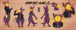  anthro black_clothing blonde_hair clothing fur furaffinity hair machine male model_sheet protogen purple_body purple_fur purple_hair simple_background stampmats 