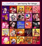 101_dalmatians absurd_res alice_in_wonderland animaniacs anthro bingo bingo_card calvin_and_hobbes canid canine canis cartoon_network catdog_(series) cheshire_cat chester_the_otter courage_the_cowardly_dog courage_the_cowardly_dog_(character) deer disney domestic_cat domestic_dog english_text felid feline felis female freckles fritz_the_cat_(character) garfield_(series) group hanna-barbera heathcliff_and_the_catillac_cats hi_res hobbes humanoid husband husbando intersex lobofeo looney_tunes male mammal meme metro-goldwyn-mayer mustelid new_world_deer nickelodeon odie_the_dog otter pantherine patch_(101_dalmatians) peanuts_(comic) pink_panther pluto_(disney) pongo reindeer ren_and_stimpy rocko&#039;s_modern_life rudolph_the_red-nosed_reindeer salemcat scooby-doo scooby-doo_(series) simba_(the_lion_king) snoopy solo stimpy_j._cat sylvester text the_lion_king tiger tigger tom_and_jerry trio twitter wakko_warner warner_brothers winnie_the_pooh_(franchise)