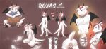  anthro anus butt female fur furaffinity hair lutrine mammal model_sheet mustelid red_background red_eyes red_hair simple_background smile stampmats white_body white_fur wings 