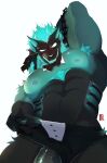 3_heads aboxsha absurd_res anthro armpit_hair big_penis black_body black_fur blue_body blue_fur body_hair canid canid_demon canine canis cerberus cerberus_(fortnite) clothing demon epic_games european_mythology fortnite fortnite:_battle_royale fur genitals greek_mythology green_body green_fur hellhound hi_res humanoid humanoid_genitalia male mammal mostly_nude multi_head muscular mythological_canine mythological_creature mythology nipples pecs penis solo underwear vein veiny_penis wolf