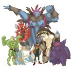 2_penises 4_arms balls erection flexing generation_1_pokemon generation_2_pokemon generation_3_pokemon generation_5_pokemon generation_8_pokemon gengar genitals group hi_res human humanoid_genitalia humanoid_penis hydreigon machamp male mammal millzdick multi_arm multi_genitalia multi_limb multi_penis nintendo obstagoon penis pokemon pokemon_(species) scizor shiny_pokemon simple_background swampert white_background