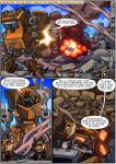  absurd_res ambiguous_gender anthro armor comic didelphid english_text explosion female hi_res kitfox-crimson machine mammal marsupial mecha outside rodent russet_(kitfox-crimsom) sciurid text tourmaline_(kitfox-crimson) 