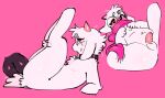 2023 anal anal_penetration anthro aroused balls big_butt blush bovid butt caprine chest_tuft collar cornymember deltarune digital_drawing_(artwork) digital_media_(artwork) duo eyewear fur genitals girly glasses glistening_thighs goat heart_eyes heart_symbol hi_res horn humanoid_genitalia humanoid_penis looking_pleasured lying male male/male mammal on_back penetration penis pink_background pink_horn pink_scarf ralsei round_glasses scarf sex simple_background slightly_chubby slightly_chubby_anthro small_penis thick_thighs tuft undertale_(series) white_body white_fur