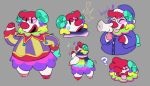 animal_crossing anthro bovid caprine clown clown_makeup clown_nose honk horn jester_outfit male mammal nintendo pietro_(animal_crossing) scarf sheep sketch_page sleepwear slimecatt solo