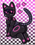  &lt;3 big_butt black_body blush butt creachr domestic_cat drone dronification felid feline felis female machine mammal markings nyandrone paws pink_eyes pink_markings robot solo 