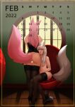  calendar calendar_pinup canid canine duo female female/female hi_res humanoid mammal ranara shinyuu_(character) 