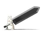  animal animal_focus berserk closed_eyes commentary_request dragonslayer_(sword) holding holding_sword holding_weapon huge_weapon lilac_(p-f_easy) open_mouth rabbit simple_background sword weapon weapon_focus white_background white_rabbit_(animal) 
