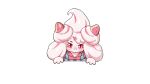  16:9 2022 alcremie alpha_channel apron blush clothed clothing drunk_oak front_view generation_8_pokemon hi_res humanoid looking_at_viewer multicolored_body nintendo pink_body pink_clothing pink_topwear pokemon pokemon_(species) solo topwear video_games widescreen 
