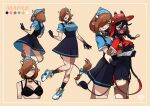  2girls animal_ears bell belle_(milkytiddyboy) bra brown_hair cow_ears cow_girl cow_horns cow_tail cowbell groping horns maple_(milkytiddyboy) medium_hair milkytiddyboy multiple_girls one_eye_covered original skirt suspender_skirt suspenders tagme tail underwear vitiligo yellow_eyes 