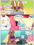  audino big_breasts breasts comic emolga female generation_4_pokemon generation_5_pokemon goopyarts hi_res huge_breasts hyper hyper_breasts lopunny nintendo nude nurse pokemon pokemon_(species) raina video_games 