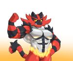 anthro biceps biped felid fingers flexing fur generation_7_pokemon hi_res incineroar male mammal muscular muscular_anthro muscular_male nintendo pecs pokemon pokemon_(species) red_body red_fur solo tail witherrose1