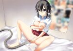  1girl asada_shino female_masturbation highres holding holding_hose hose masturbation nipples peeing puffy_nipples sinon sword_art_online vacuum_cleaner 