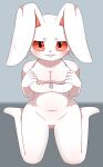  alternate_species anthro breasts buckteeth cleavage clothed clothing female five_nights_at_freddy&#039;s five_nights_at_freddy&#039;s:_security_breach front_view fur furrification hi_res kneeling lagomorph leporid mammal rabbit scottgames solo sum teeth vanny_(fnaf) video_games white_body white_clothing white_ears white_fur 