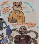 2024 anthro biped blush brown_body clothing dialogue duo grey_body humanoid_hands machine mammal mortuss_mortem one_eye_closed procyonid raccoon rascal_(robot_dreams) robot robot_(robot_dreams) robot_dreams shirt slightly_chubby spanish_text text topwear
