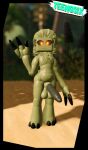  anthro creeper_(minecraft) erection gesture glowing glowing_eyes green_body green_skin hi_res male microsoft minecraft mojang nate_the_creeper roblox solo standing teenosix video_games waving waving_at_viewer xbox_game_studios 