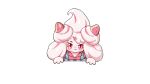  16:9 2022 alcremie alpha_channel apron clothed clothing drunk_oak front_view generation_8_pokemon hi_res humanoid looking_at_viewer multicolored_body nintendo open_mouth pink_body pink_clothing pink_topwear pokemon pokemon_(species) solo topwear video_games widescreen 