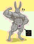 ?! abs anthro balls biceps big_muscles biped chastity_cage chastity_cage_only chastity_device chastity_device_only genitals hi_res huge_muscles lagomorph leporid male mammal muscular muscular_anthro muscular_male pecs quads rabbit scut_tail short_tail solo tail witherrose1