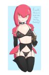  absurd_res anthro armwear book bra breasts choker clothing countershading elbow_gloves embarrassed english_text female garter_belt garter_straps gloves handwear hi_res jewelry kneeling laflat_(zelda) legwear lingerie marine miliandpaint necklace nintendo panties simple_background small_breasts solo stockings text the_legend_of_zelda underwear video_games zora 