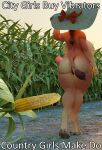 3d_(artwork) animal_genitalia animal_penis anthro biceps big_breasts blender_(software) bodily_fluids bonnie_bovine bonnie_bovine_(character) bovid bovine breasts butt corn country_girl country_girls_make_do country_road digital_media_(artwork) dirt equine_genitalia equine_penis food genitals herm hi_res hooves intersex mammal meme penis plant sex_toy solo sunset tail thick_thighs yabalbes