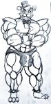  anthro bow_tie bracelet bulge clothing ear_piercing fauxtellno1 five_nights_at_freddy&#039;s five_nights_at_freddy&#039;s:_security_breach freddy_fazbear&#039;s_pizzeria_simulator hat headgear headwear hi_res jewelry machine male mammal muscular muscular_male piercing robot rockstar_freddy_(fnaf) scottgames solo spiked_bracelet spikes top_hat ursid video_games 