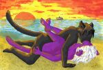 anthro beach beach_sex felid feline female male male/female mammal nude pantherine scoundrel_scaramouche sea sex water