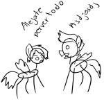 angry arturo_wolff duo duo_focus equid equine eye_contact fan_character female feral friendship_is_magic group guide_lines hasbro looking_at_another male male/female mammal my_little_pony mythological_creature mythological_equine mythology open_mouth pegasus poorly_drawn_lines simple_background spanish_text stick_figure text unknown_artist white_background wings