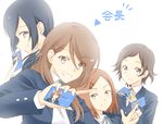  black_eyes black_hair blonde_hair blue_eyes brown_eyes brown_hair card extra hirasawa_yui holding holding_card iida_keiko k-on! long_hair multiple_girls natsushi oota_ushio satou_akane school_uniform short_hair tachibana_himeko 