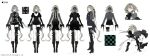  1girl a-pose absurdres assault_rifle black_boots black_dress black_hairband black_ribbon black_shoes black_shorts black_skirt black_thighhighs blonde_hair boots character_name chinese_commentary commentary copyright_name cropped_jacket dress ef88_(girls&#039;_frontline) frilled_cuffs gauntlets girls&#039;_frontline green_neckerchief gun hair_between_eyes hair_ribbon hairband high_heel_boots high_heels highres holding holding_gun holding_weapon jacket juliet_sleeves knee_pads kneeling lapels long_bangs long_hair long_sleeves meru02295238 micro_shorts multiple_views neckerchief notched_lapels on_one_knee open_clothes open_jacket parted_hair puffy_sleeves reference_sheet ribbon rifle shirt shoes short_dress shorts showgirl_skirt simple_background single_arm_armor single_bare_leg single_knee_pad single_thighhigh skirt striped_clothes striped_shirt suit_jacket thighhighs torn_clothes two-sided_fabric two-sided_skirt vertical-striped_clothes vertical-striped_shirt very_long_hair watermark weapon weibo_username weibo_watermark white_background 