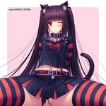  animal_ears bad_id bad_pixiv_id bell bell_collar belt blush cat_ears cat_tail censored chocola_(sayori) clothed_sex collar hetero highres jingle_bell long_hair navel nekopara one_eye_closed panties panties_aside penis pleated_skirt pointless_censoring polka_dot purple_hair sayori skirt slit_pupils solo_focus spread_legs striped striped_legwear striped_panties tail thighhighs twintails underwear very_long_hair wince yellow_eyes 