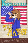 2025 american_flag anthro blue_bottomwear blue_clothing blue_pants blue_suit blue_topwear bottomwear brown_hair canid canine canis clothing colored constitution digital_drawing_(artwork) digital_media_(artwork) domestic_dog english_text eye_through_hair freoncat fur gesture hair harrod_(normalsville) looking_back male mammal necktie normalsville pants politics poodle portrait promotional_material red_necktie salute shirt side_view smile solo suit tan_body tan_fur teeth text three-quarter_portrait topwear translucent translucent_hair united_states_of_america white_clothing white_shirt white_topwear