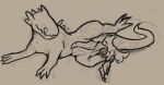 anthro duo feral hexadec hi_res lizard lizard_(rain_world) male male/male rain_world reptile scalie slugcat teasing videocult