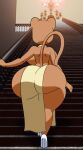 animated anthro back_boob big_breasts big_butt bouncing_breasts bouncing_butt breasts brown_body brown_eyes butt clothing dress felid female footwear high_heels huge_breasts huge_butt huge_thighs lion looking_at_viewer looking_back mammal pantherine short_playtime side_boob solo tansau thick_thighs walking 