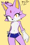  absurd_res anthro areola blaze_the_cat boxers_(clothing) boxers_only breasts clothed clothing dialogue domestic_cat felid feline felis female forehead_gem fur gem hair hi_res hikaridraws looking_at_viewer mammal multicolored_eyes navel orange_eyes ponytail purple_body purple_fur sega simple_background small_breasts smile solo sonic_the_hedgehog_(series) topless underwear underwear_only white_body white_fur yellow_eyes 