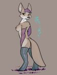  2023 3:4 adeer anthro areola armwear bdsm big_ears biped blue_clothing blue_legwear blue_stockings breasts brown_nose butt canid canine clothing countershade_fur countershade_torso countershading digitigrade elbow_gloves eyebrows eyelashes feet female fox fur glistening glistening_clothing glistening_gloves glistening_handwear glistening_legwear glistening_stockings gloves hair handwear hi_res latex latex_clothing latex_gloves latex_handwear latex_legwear latex_stockings legwear looking_aside mammal medium_breasts mostly_nude multicolored_body multicolored_fur nipples nude purple_areola purple_clothing purple_gloves purple_hair purple_handwear purple_nipples side_view simple_background smile solo standing stockings tail tan_background tan_body tan_fur thigh_highs two_tone_body two_tone_fur white_body white_countershading white_fur yellow_eyes 